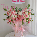 hoa chúc mừng - hồng pastel