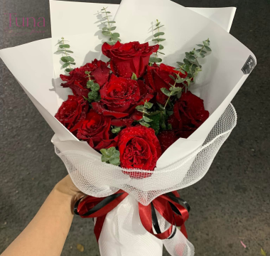 Bó hoa hồng đỏ (8 cành) 01-80
