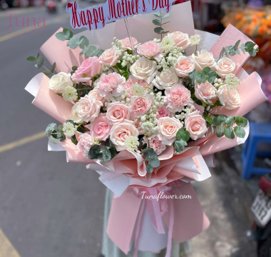 Bó hoa hồng pink ohara 08-07