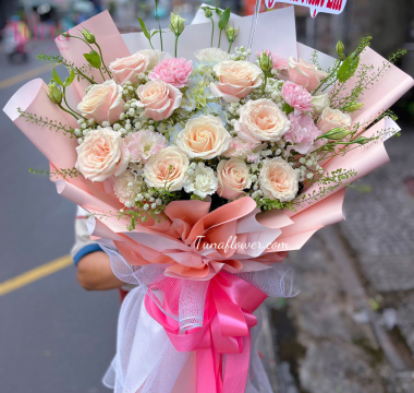 Bó hoa hồng pink ohara 08-06