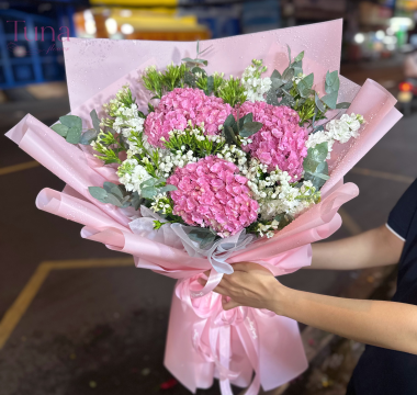 Bó hoa tú cầu màu hồng 01-01
